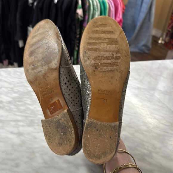 Cordani Peep Toe Metallic Perforated Ankle Bootie Size 41 - Picture 8 of 12